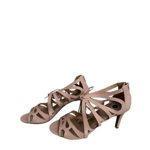 DB Studio Blush Pink Strappy Heels | David's Bridal | Size 9M | 3.5" Heel